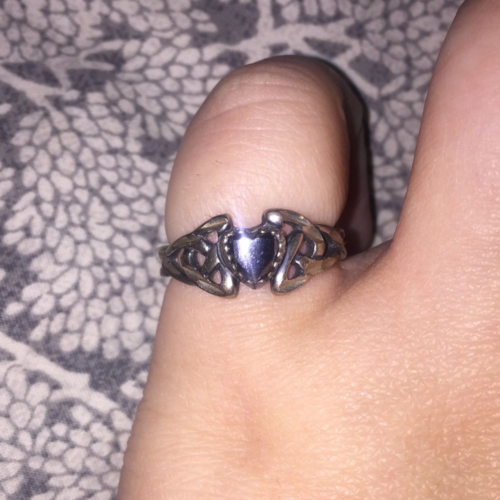 Goth Black Heart Ring